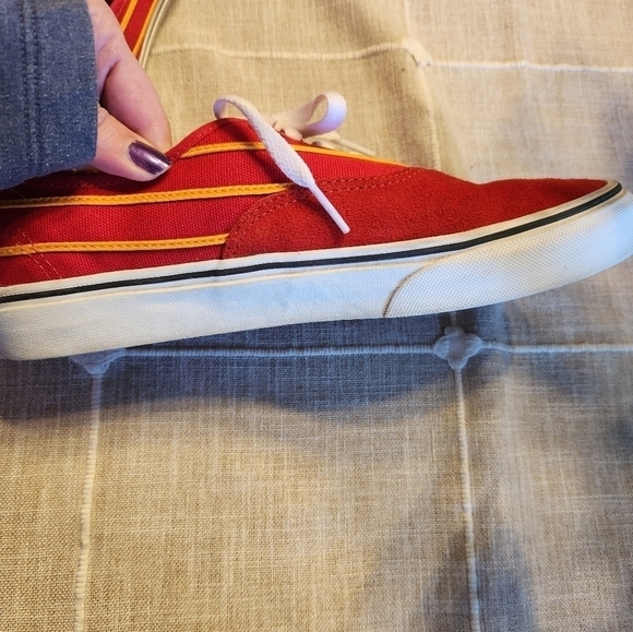 Vans Original Racing Red/Cadmium Yellow Unisex Sneakers M 8/ W 9.5 Chiefs colors - Picture 6 of 12